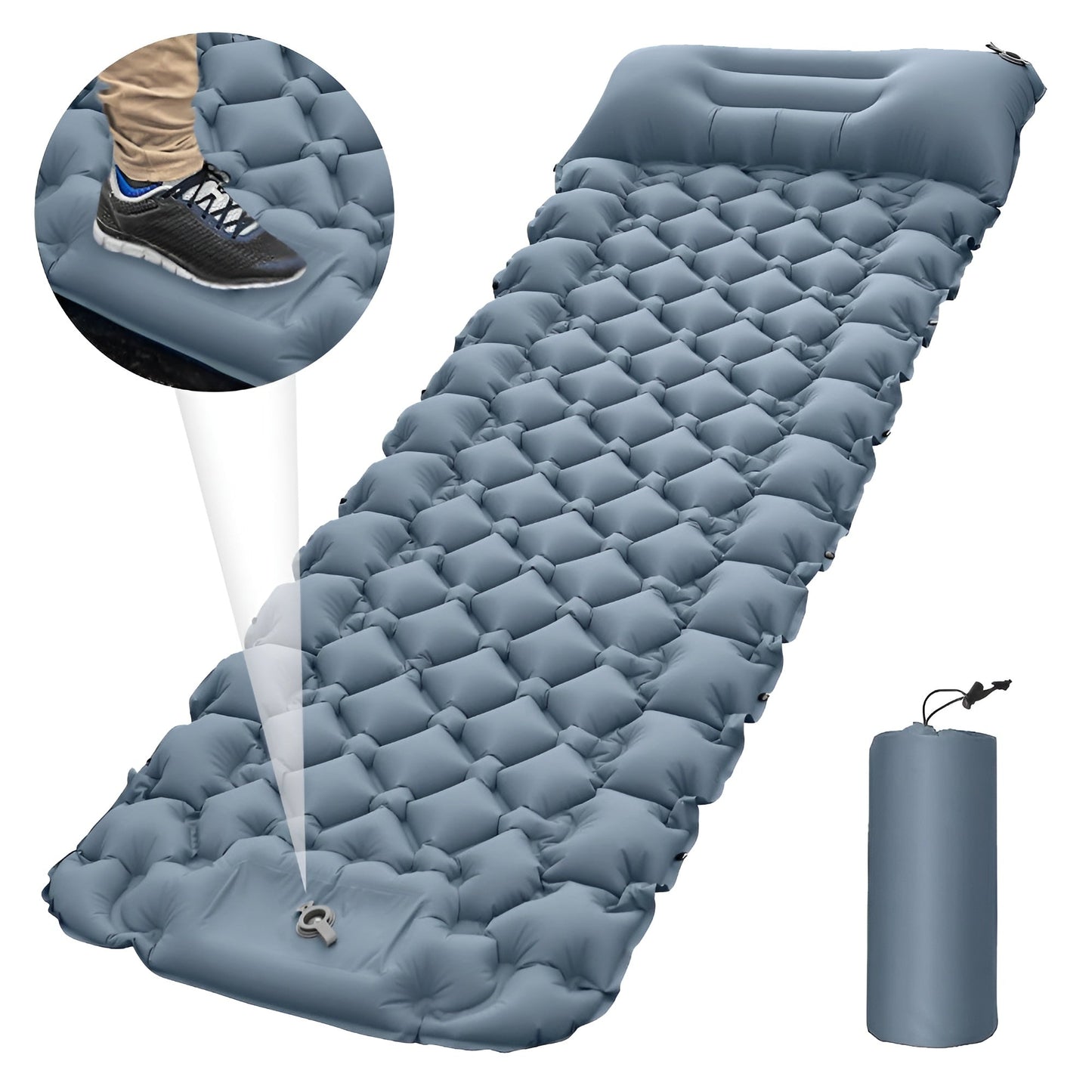 SleepCamp™ | Quick-inflating mattress with integrated pillow