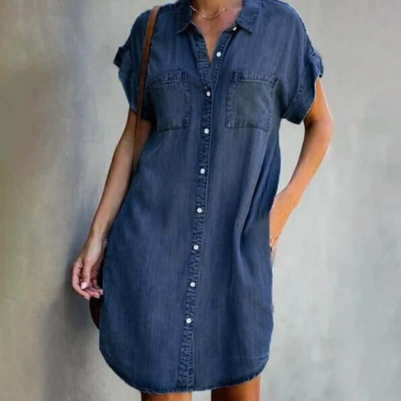 Clara™ | Lightweight button-front blouse dress