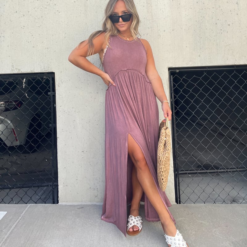 NovaStyle™ | Slit Casual Simple Loose Maxi Long Dress