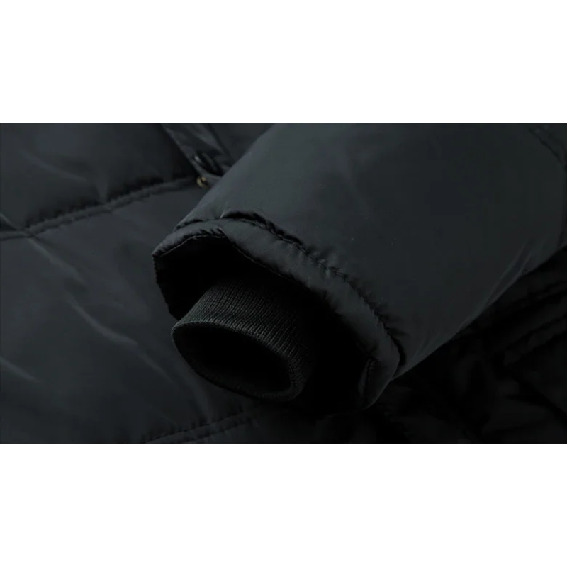 Cazora™ | Men's Hooded Padded and Fleece-Lined Winter Jacket – Black Winter Jacket for Cold Days