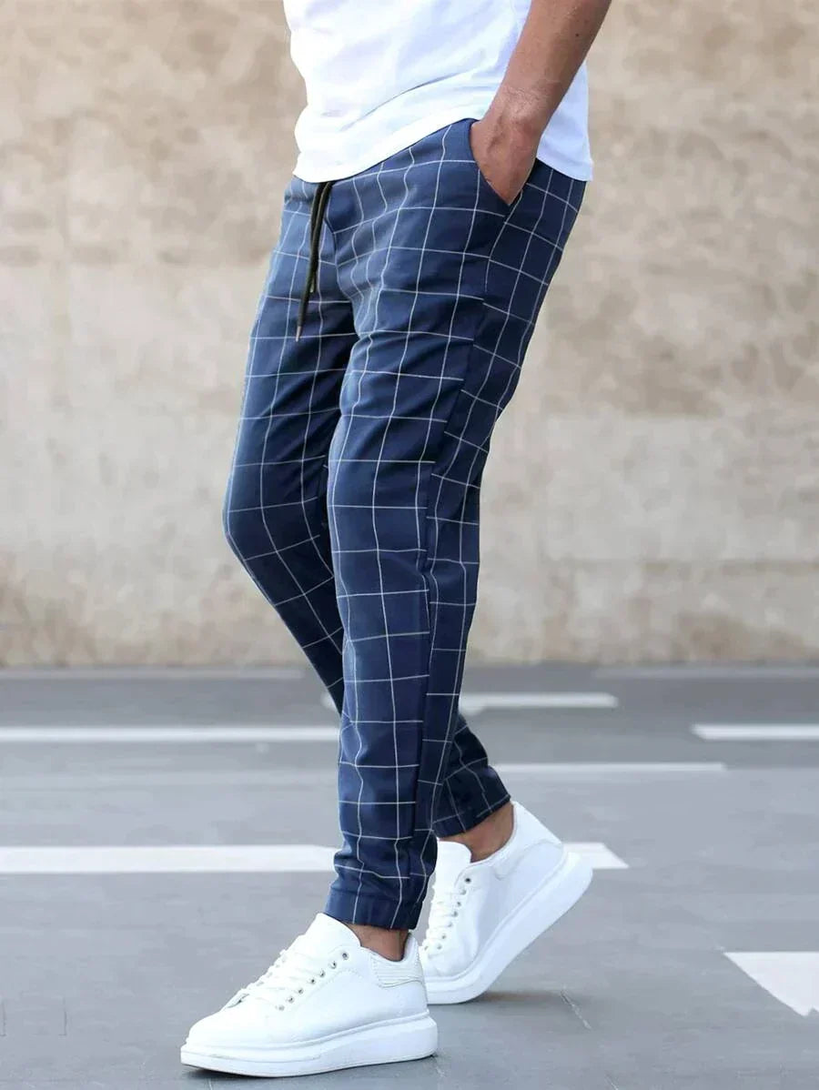 Strive™ | Chino Stylish checked stretch trousers