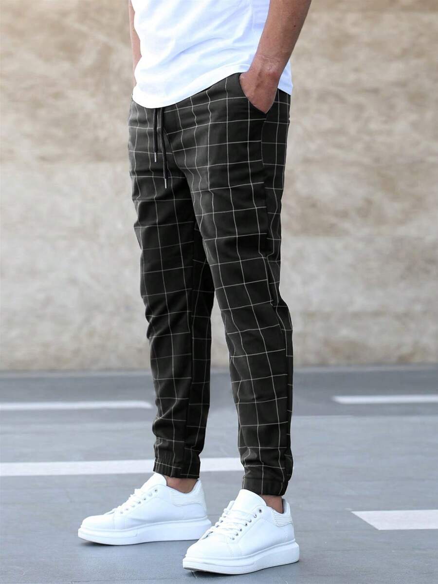Strive™ | Chino Stylish checked stretch trousers