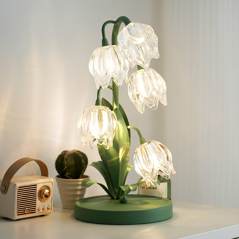 Moderne Blumen-LED-Tischlampe für stilvolle Wohnkultur