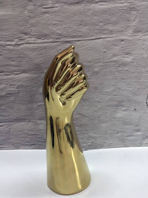 Glänzende Keramik-Vase in Handform Künstlerischer Wohnaccessoire-Akzent