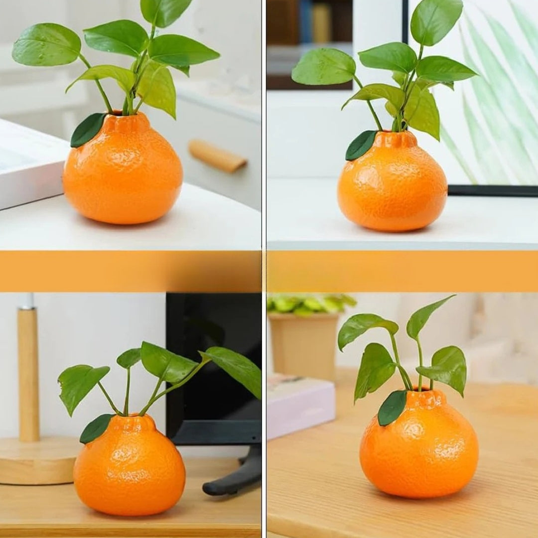Moderne Keramik-Orangevase für Wohnkultur