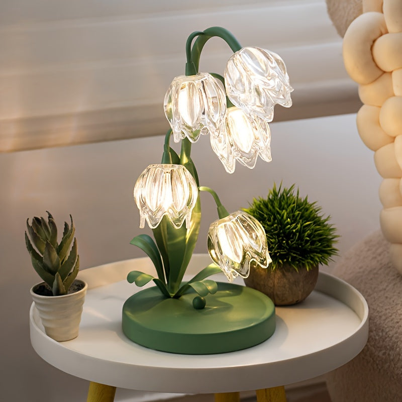 Moderne Blumen-LED-Tischlampe für stilvolle Wohnkultur