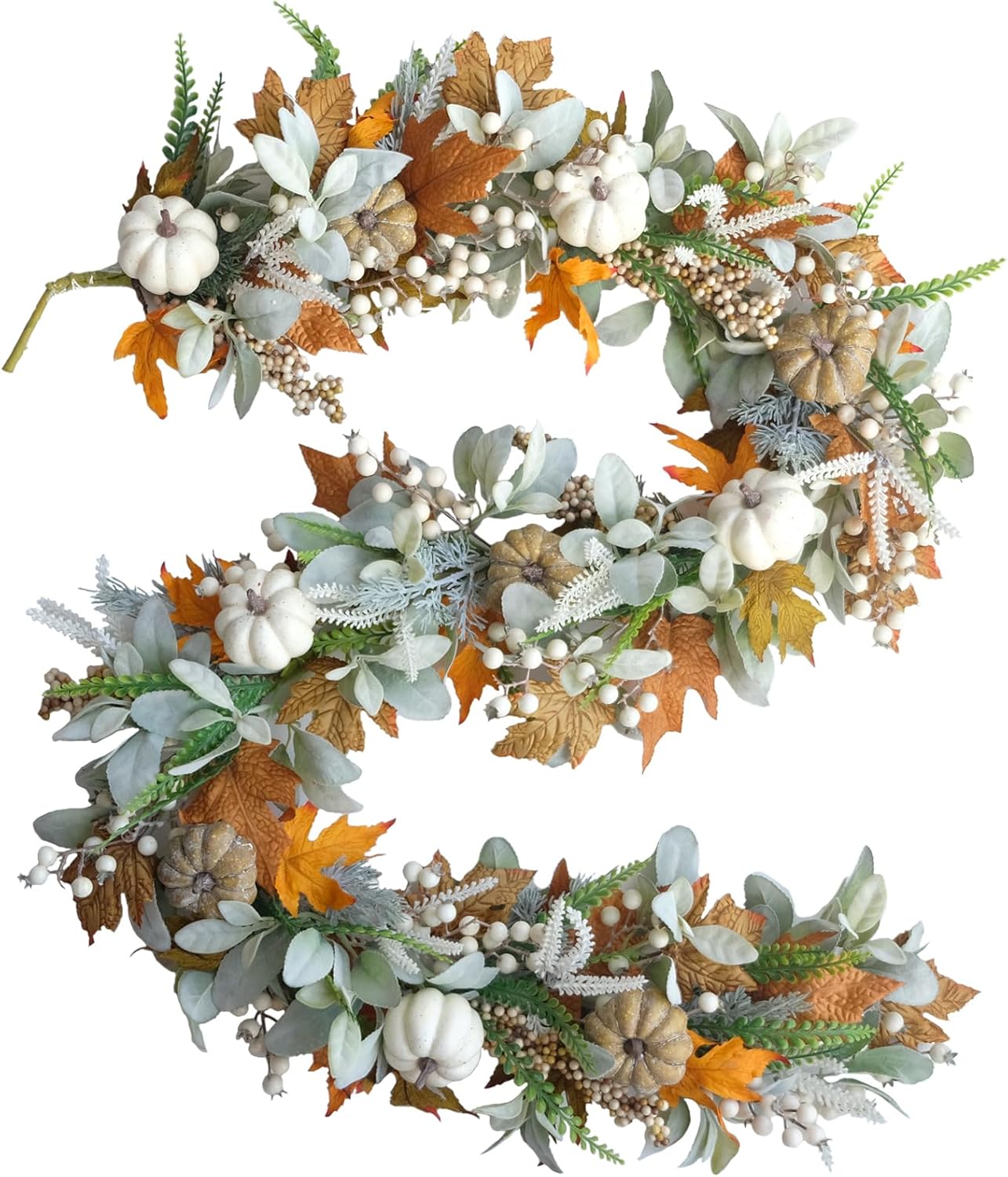 MapleCharm™ | Autumn wreath with pumpkin maple leaves