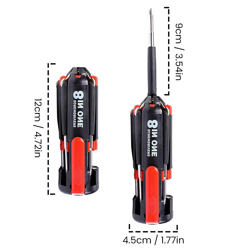 BrightScrew™ | 8-in-1 screwdriver with LED flashlight