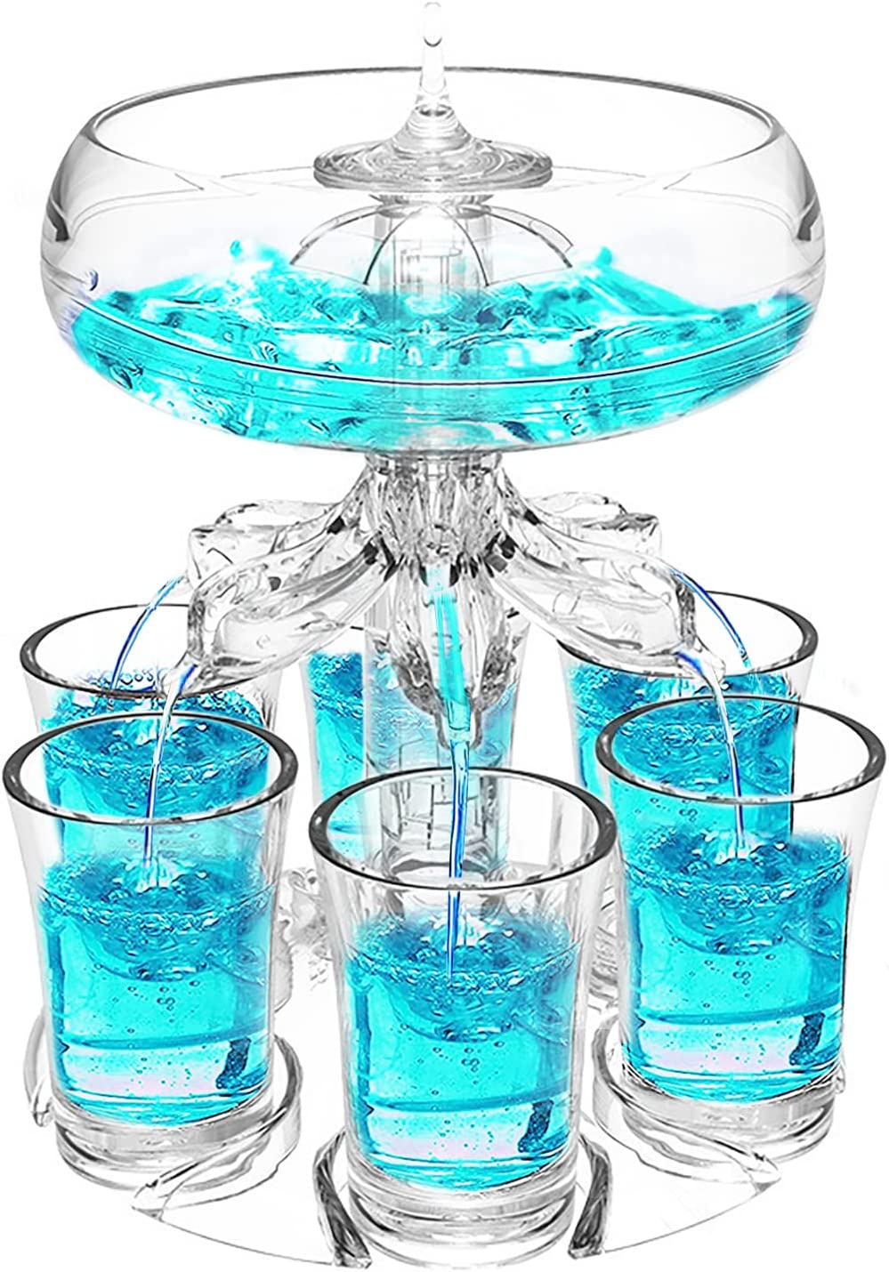 Vintage 6-Schuss-Glas Spirituosenspender Barzubehör