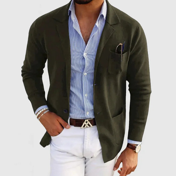 ChillChaser™ | Stylish men's blazer with casual button pockets and lapel collar