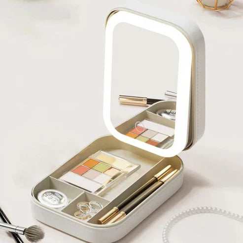 BeautyGlow™ – Portable Cosmetic Bag with LED Mirror