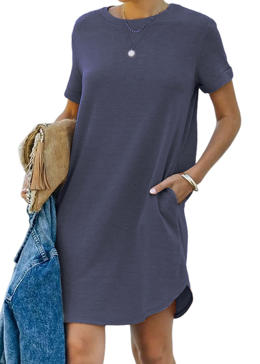 lisa™ | Casual short-sleeved T-shirt dress with pockets