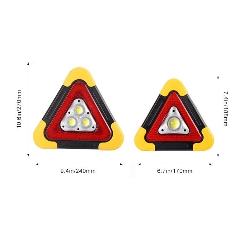 SolarAlert™ | 2-in-1 solar-powered triangular roadside warning light