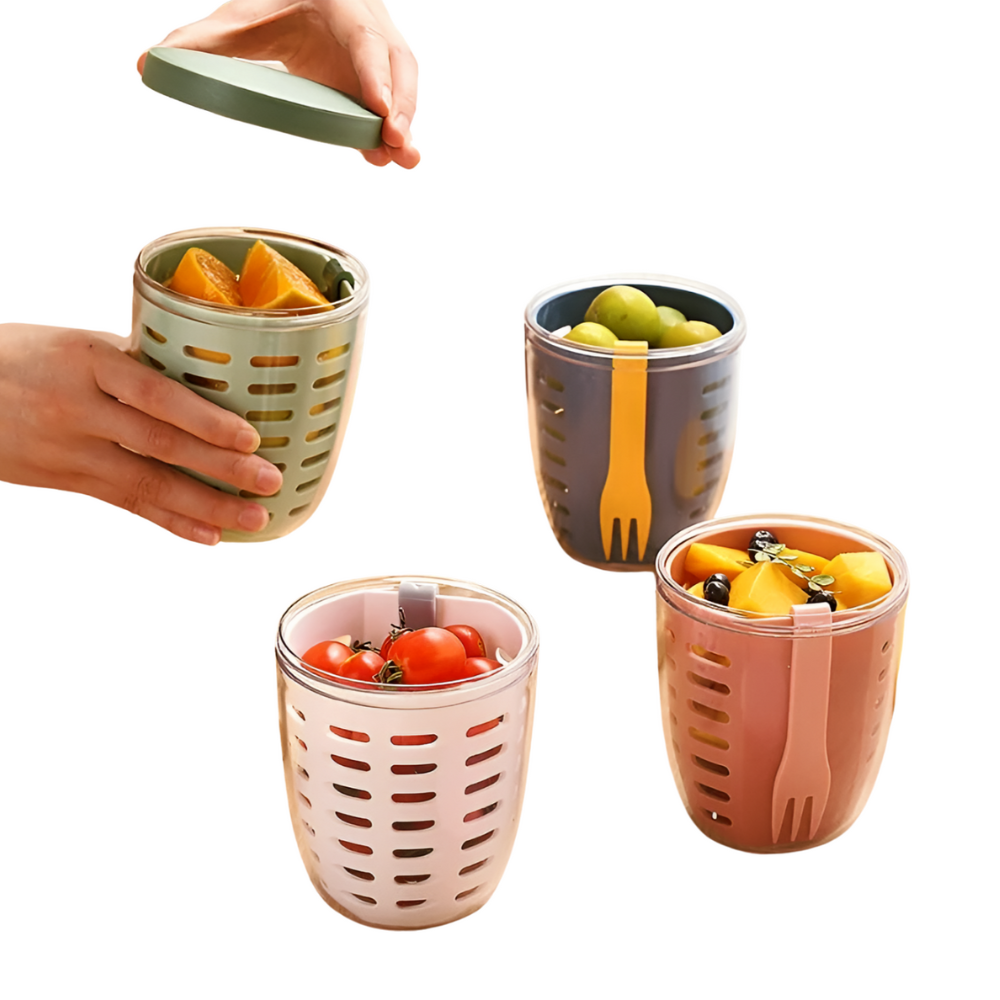 Tragbarer Snackbehälter für frische Snacks unterwegs