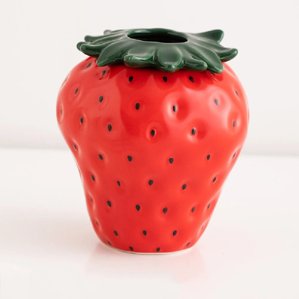 Handgefertigte Keramik-Erdbeervase