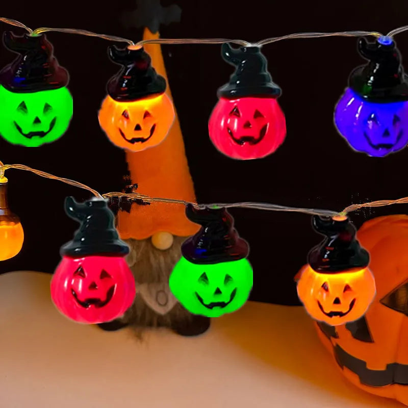 Halloween Kürbis Lichterkette USB Batterie betrieben Innen Außen Dekoration