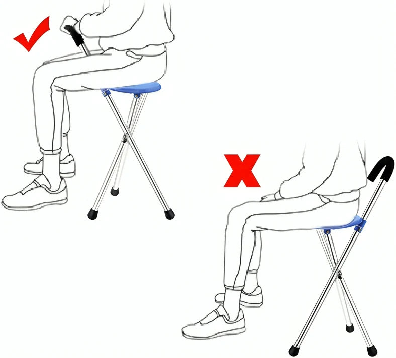 CrutchSeat™ | 2-in-1 walking stick and foldable seat