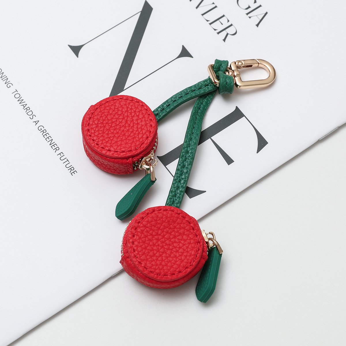 Weiches Leder Mini Münzgeldbörse mit niedlichem Frucht-Design