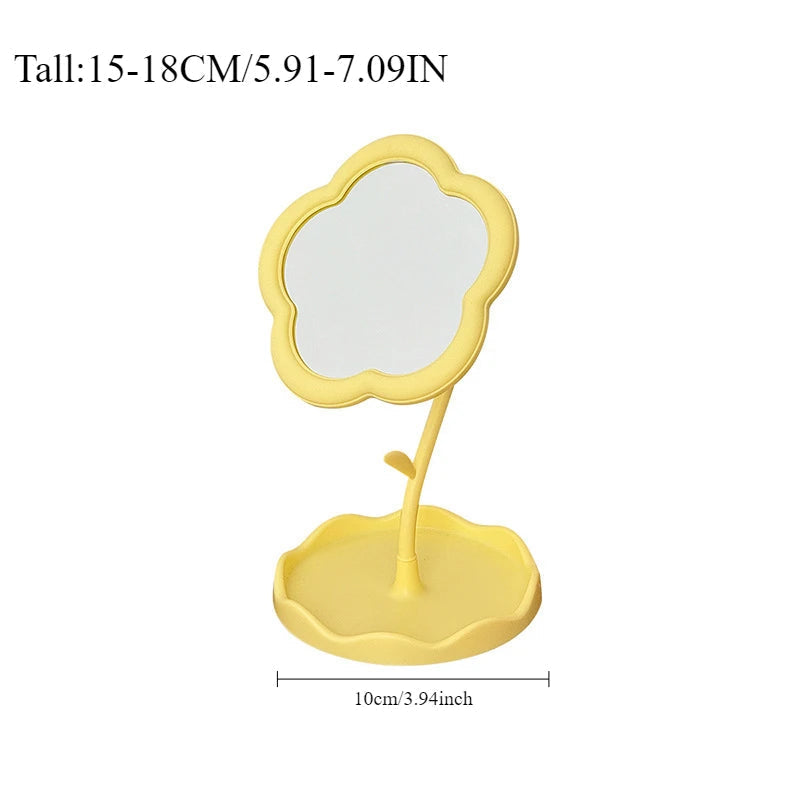 Pastellfarbener Blumen-Kompaktspiegel mit niedlichem koreanischem Design