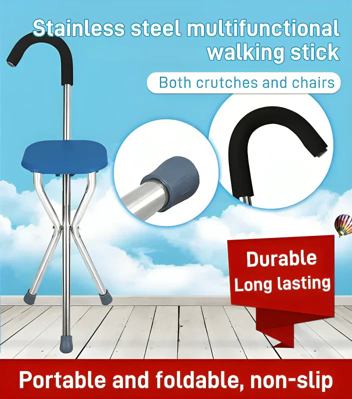 CrutchSeat™ | 2-in-1 walking stick and foldable seat