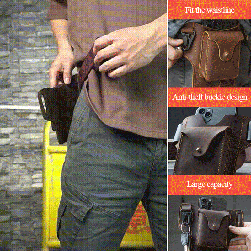 VersaBag™ | Multifunctional leather cell phone belt bag