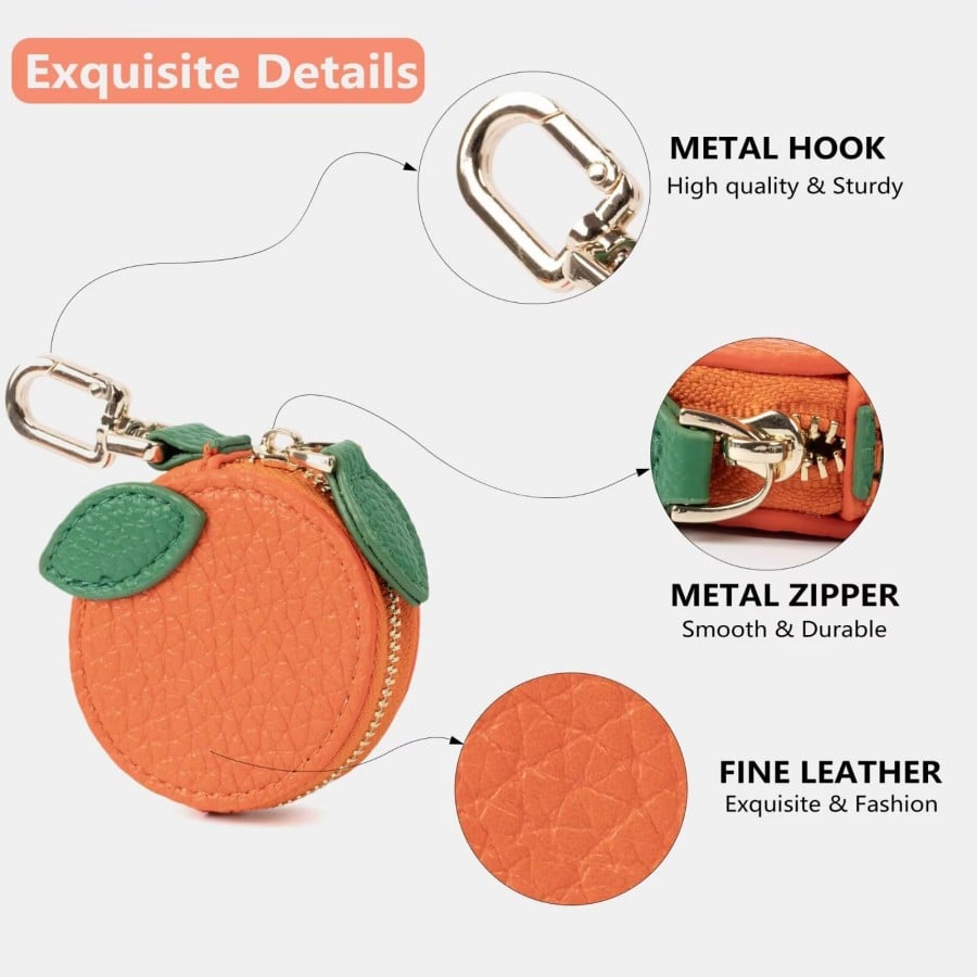 Weiches Leder Mini Münzgeldbörse mit niedlichem Frucht-Design