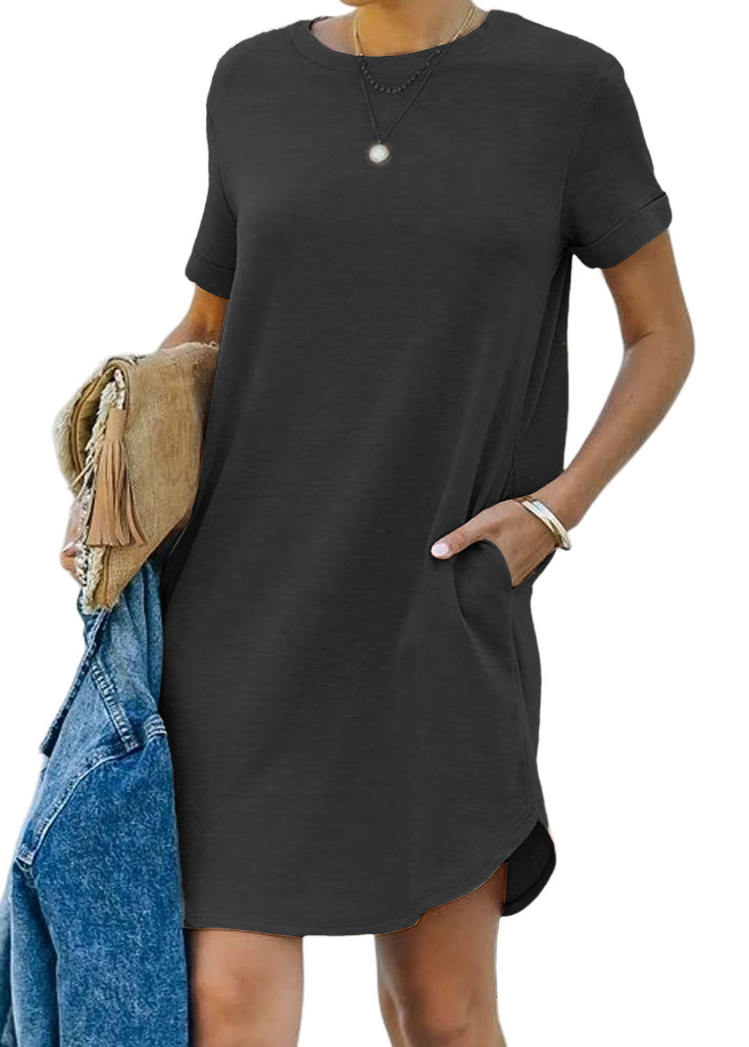lisa™ | Casual short-sleeved T-shirt dress with pockets