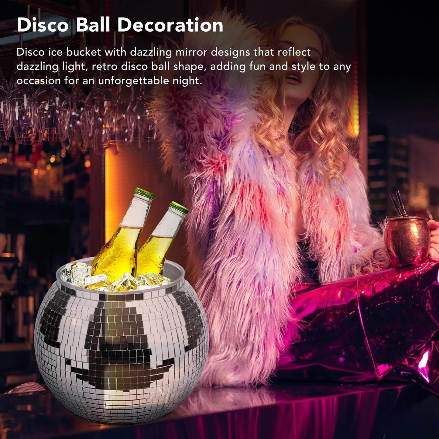 Retro Discokugel-Eiseimer für Party und Home-Bar-Deko