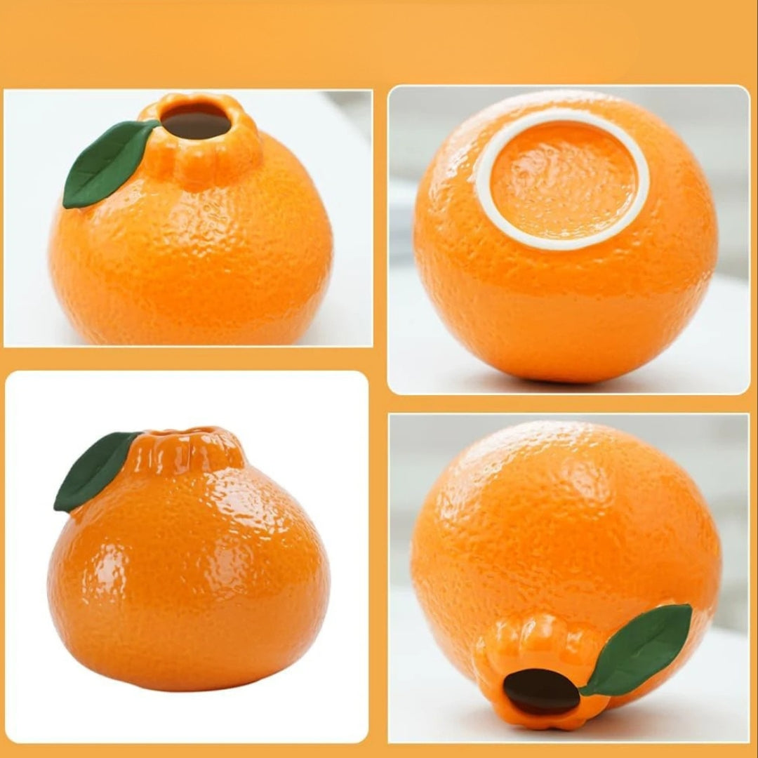Moderne Keramik-Orangevase für Wohnkultur