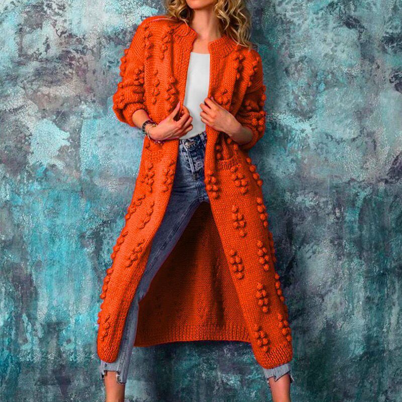 Silmere™ | Long wave-pattern sweater coat