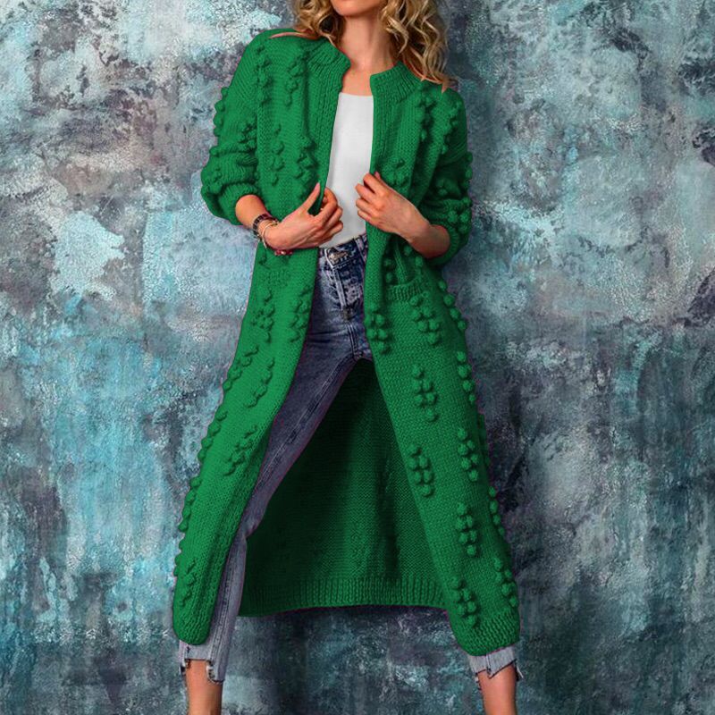 Silmere™ | Long wave-pattern sweater coat