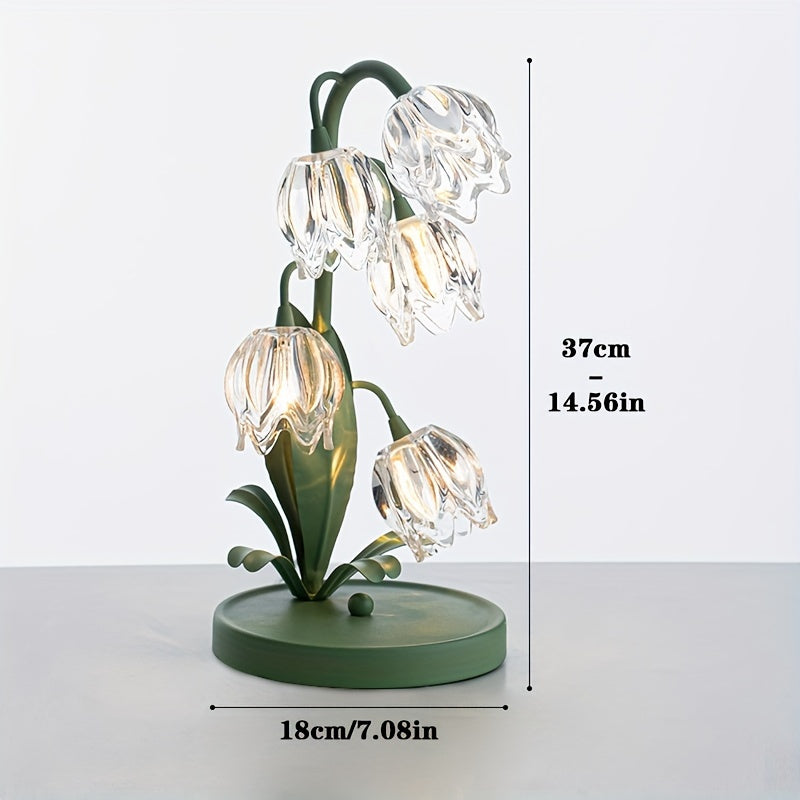 Moderne Blumen-LED-Tischlampe für stilvolle Wohnkultur