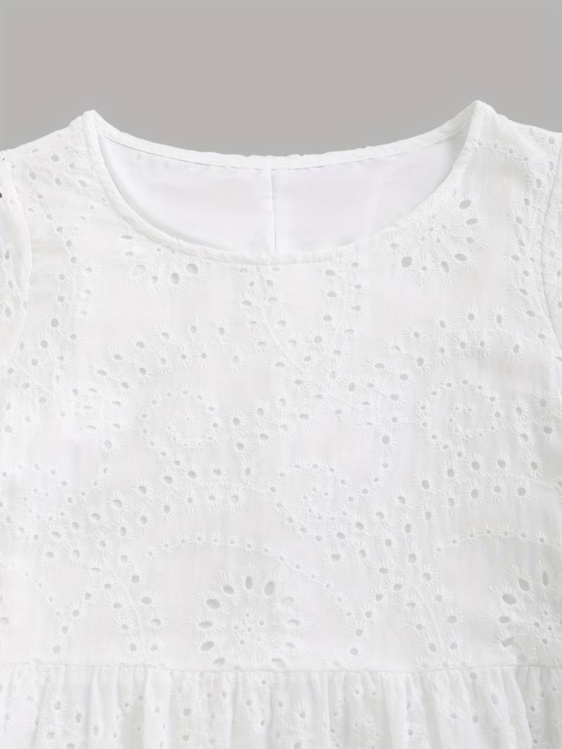 Zara™ | Short-sleeved embroidered dress with ruffles