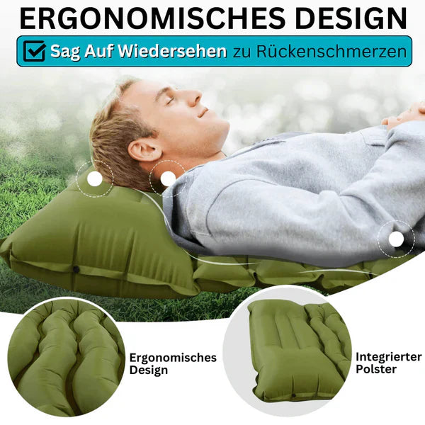 SleepCamp™ | Quick-inflating mattress with integrated pillow
