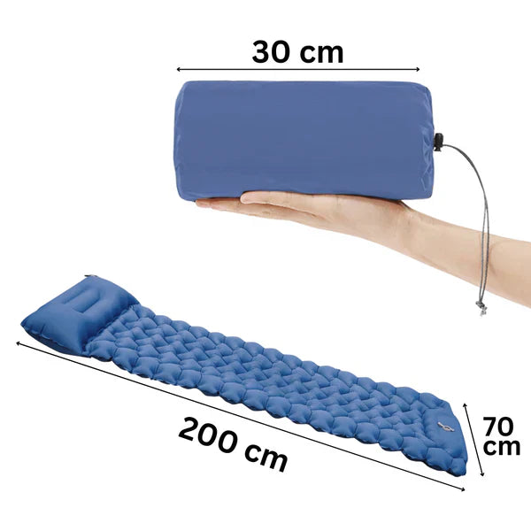 SleepCamp™ | Quick-inflating mattress with integrated pillow