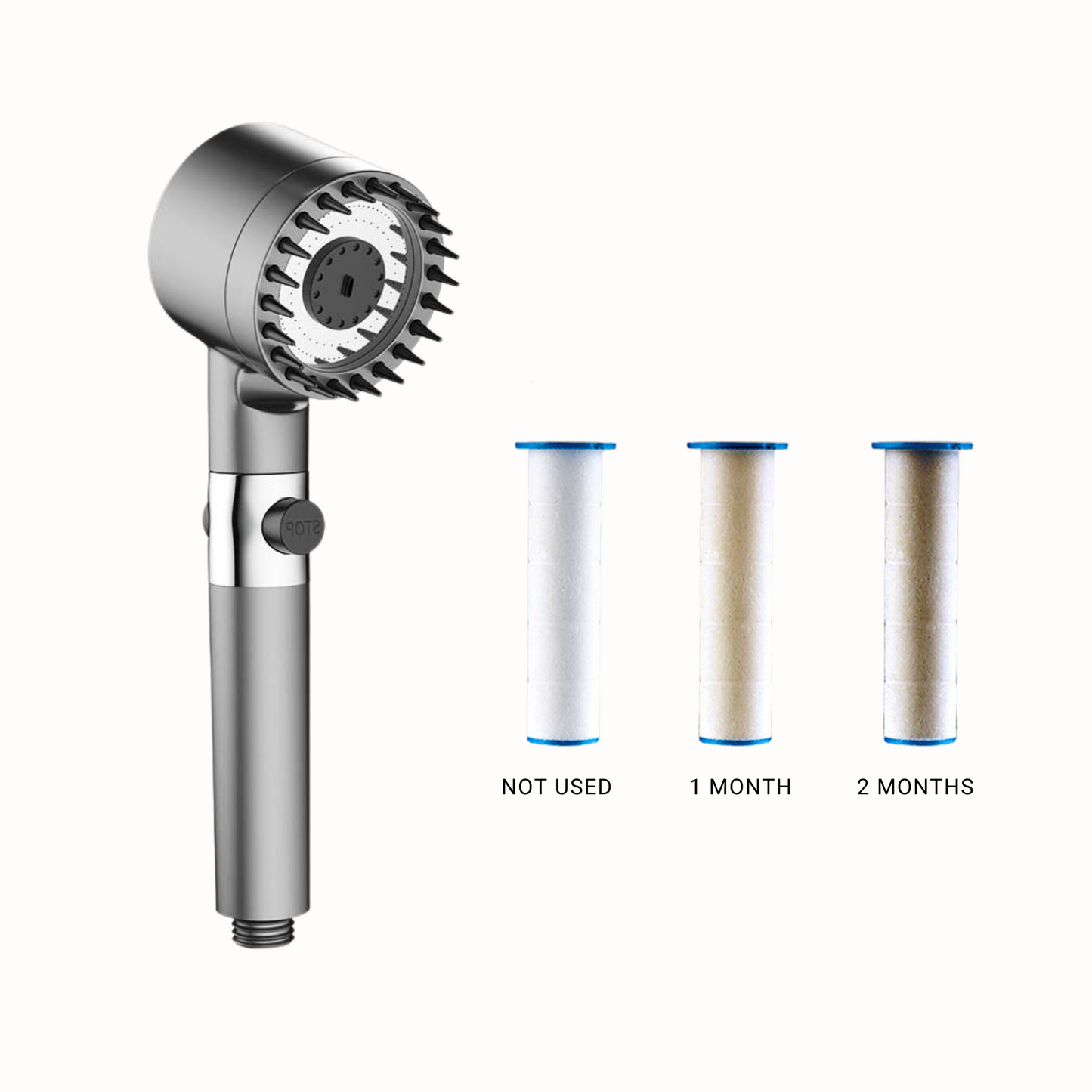 Intelligent shower head with integrated water filter system
