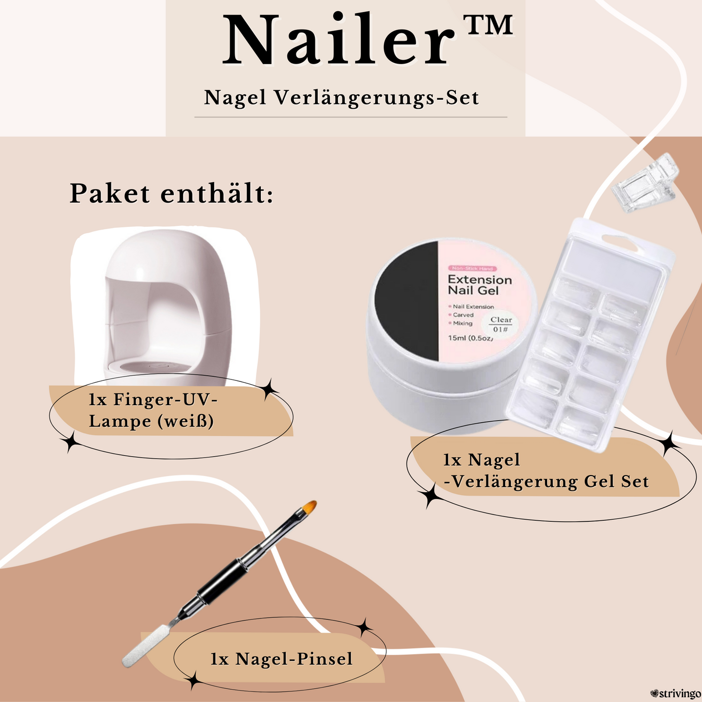Nailer™ – Hard Gel Nail Extension Kit | Includes UV Lamp!