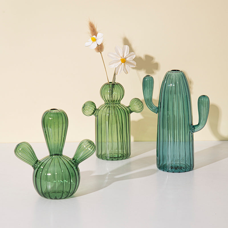 Fungglass™ | Cactus & Mushroom Transparent Glass Vases