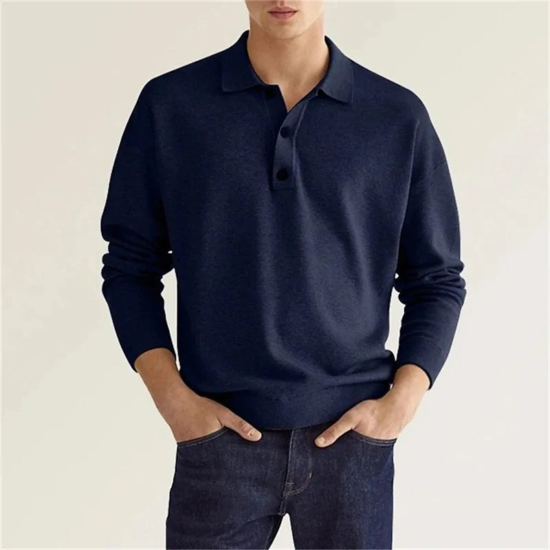 Luca™ | Men's long-sleeved cotton polo shirt – Fall 2024