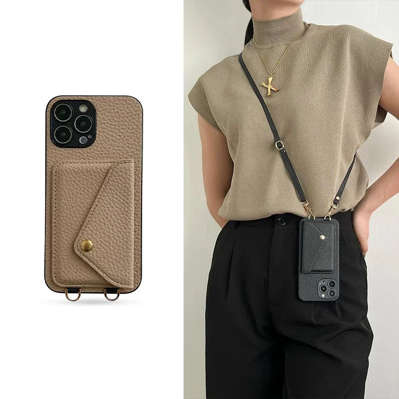 Strapo™ – The leather card holder with lanyard for your iPhone