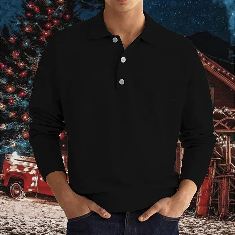 Luca™ | Men's long-sleeved cotton polo shirt – Fall 2024