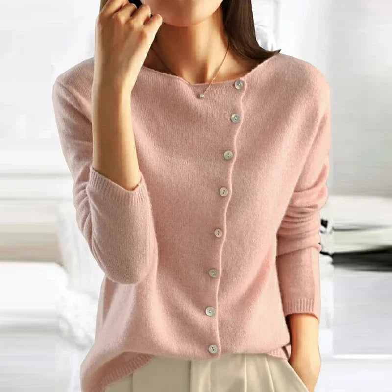 Couture™ Chic sweater with fashionable button closure