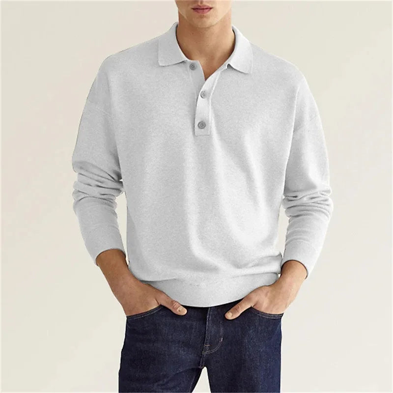 Luca™ | Men's long-sleeved cotton polo shirt – Fall 2024