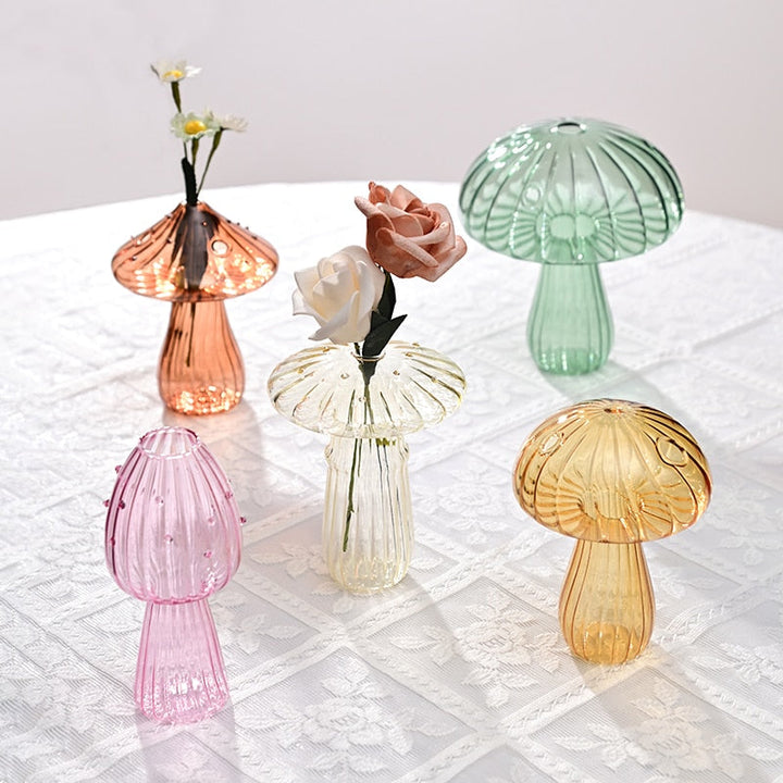 Fungglass™ | Cactus & Mushroom Transparent Glass Vases