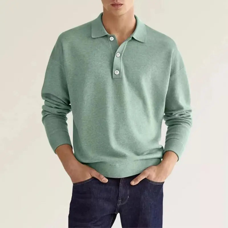 Luca™ | Men's long-sleeved cotton polo shirt – Fall 2024