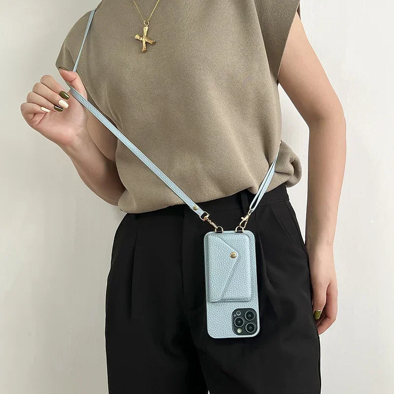 Strapo™ – The leather card holder with lanyard for your iPhone