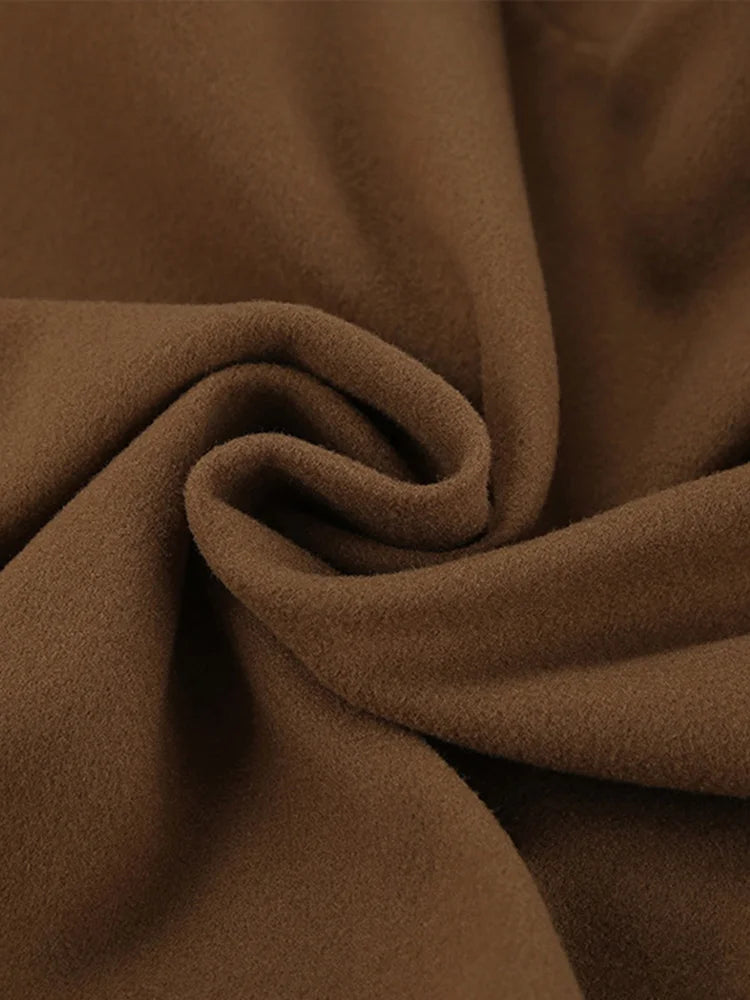 50% off | Hilda™ | Oversized brown wool coat with stand-up collar and pockets