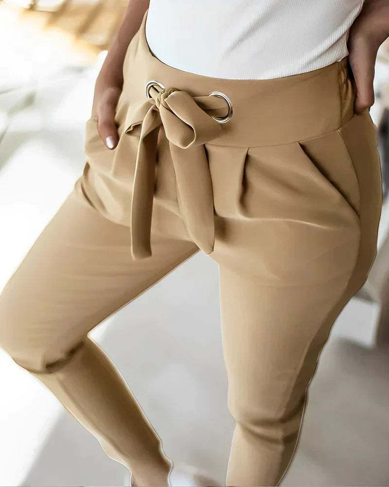 Dagny™ – Slim Fit Trousers with Belt for Office & Everyday Wear