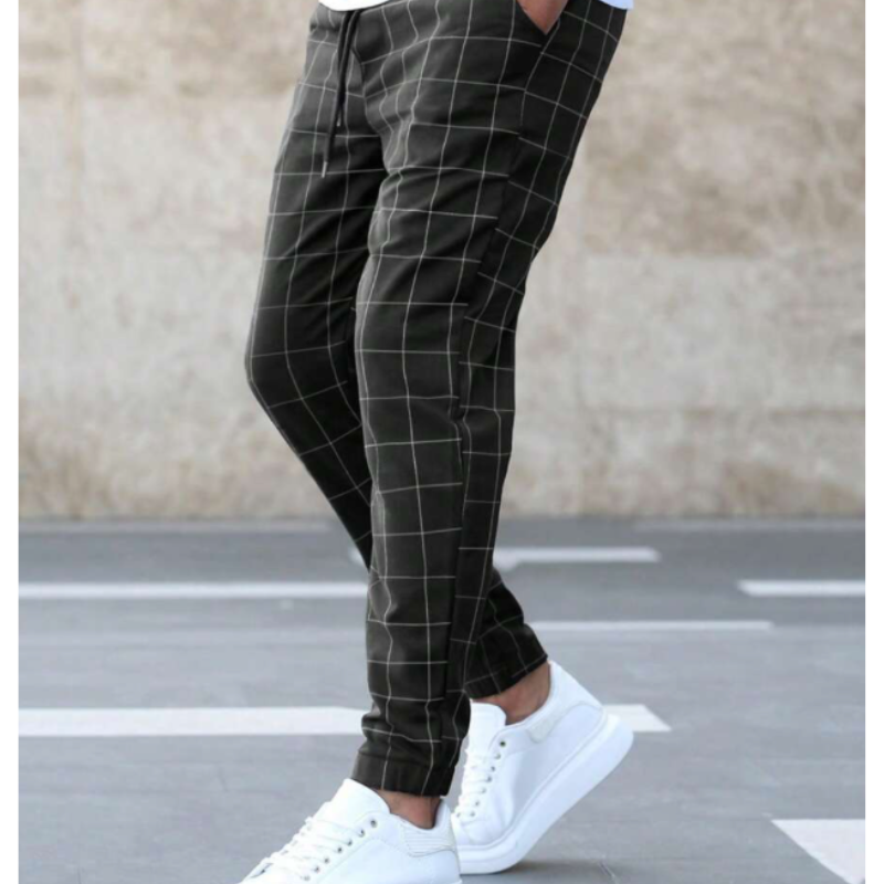 Strive™ | Chino Stylish checked stretch trousers