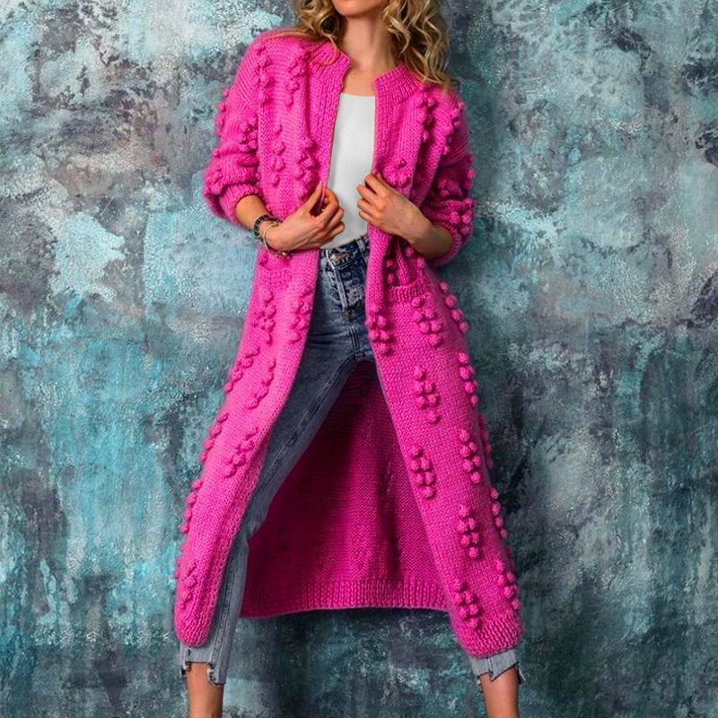 Silmere™ | Long wave-pattern sweater coat
